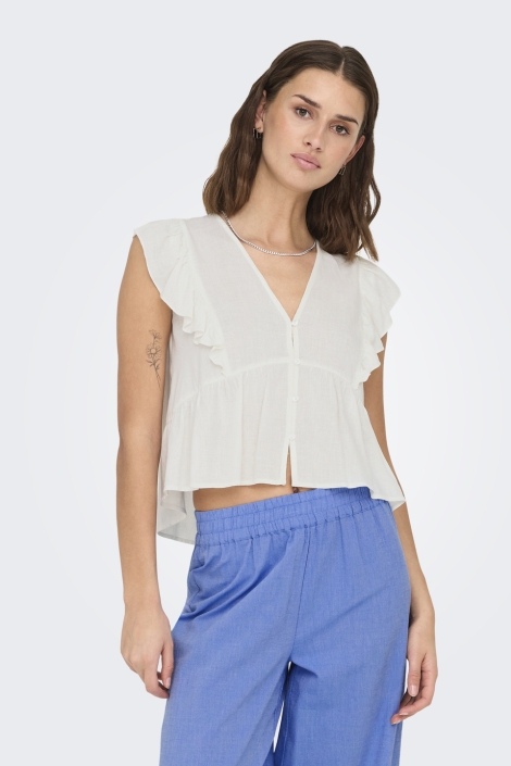 Only onlrian flonce s/s top wvn